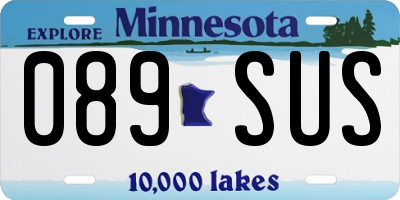 MN license plate 089SUS