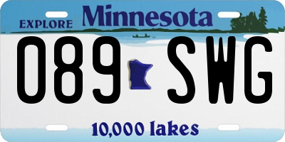 MN license plate 089SWG