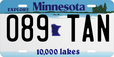 MN license plate 089TAN