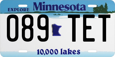 MN license plate 089TET