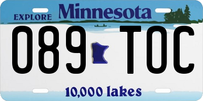 MN license plate 089TOC