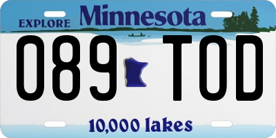 MN license plate 089TOD