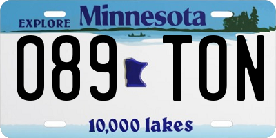 MN license plate 089TON