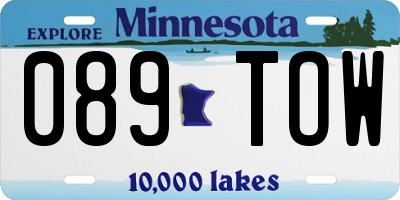 MN license plate 089TOW