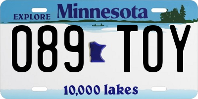 MN license plate 089TOY