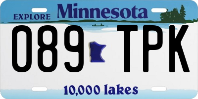 MN license plate 089TPK