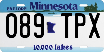 MN license plate 089TPX