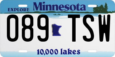 MN license plate 089TSW