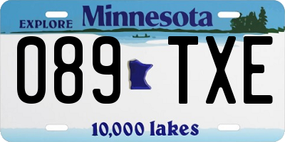 MN license plate 089TXE