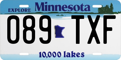 MN license plate 089TXF