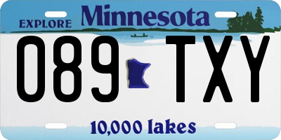 MN license plate 089TXY