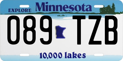 MN license plate 089TZB