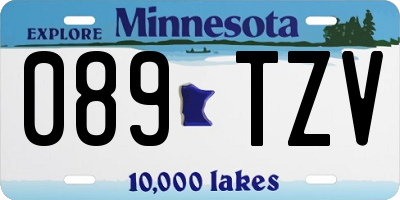 MN license plate 089TZV