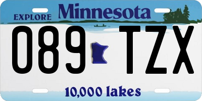 MN license plate 089TZX