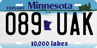 MN license plate 089UAK