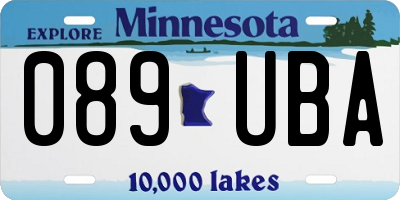 MN license plate 089UBA