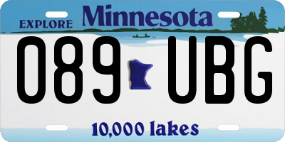MN license plate 089UBG