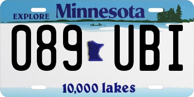 MN license plate 089UBI