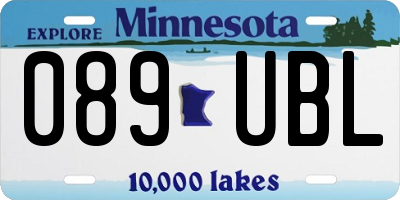 MN license plate 089UBL