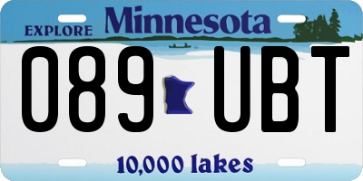 MN license plate 089UBT