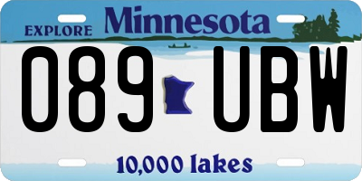 MN license plate 089UBW