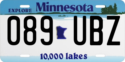 MN license plate 089UBZ