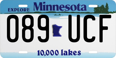 MN license plate 089UCF