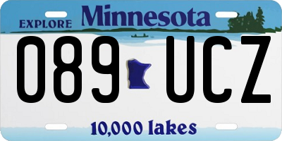 MN license plate 089UCZ