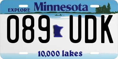 MN license plate 089UDK