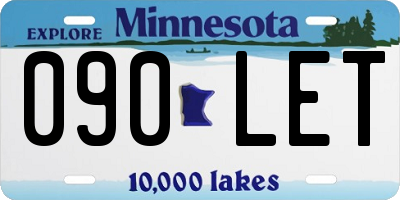 MN license plate 090LET