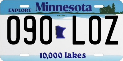 MN license plate 090LOZ