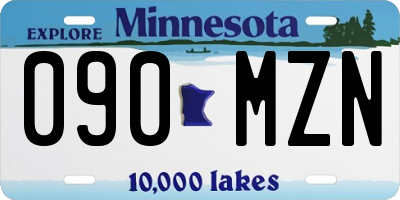 MN license plate 090MZN