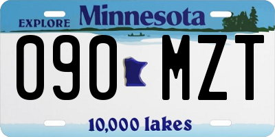 MN license plate 090MZT