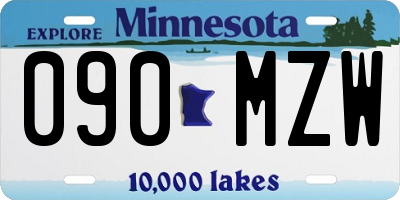 MN license plate 090MZW