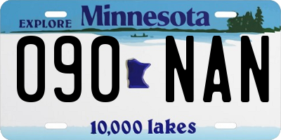 MN license plate 090NAN