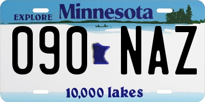 MN license plate 090NAZ