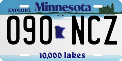 MN license plate 090NCZ
