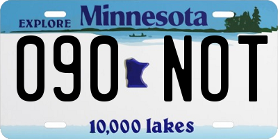 MN license plate 090NOT