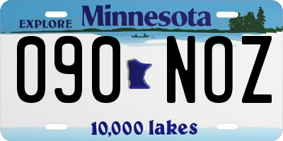 MN license plate 090NOZ