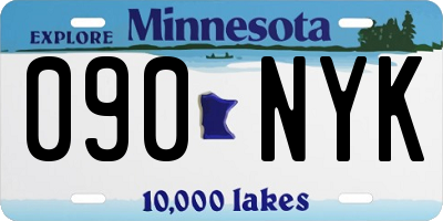 MN license plate 090NYK