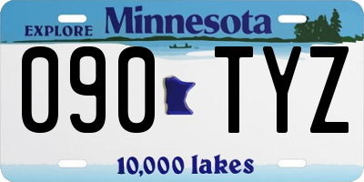 MN license plate 090TYZ