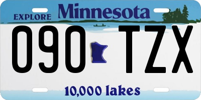 MN license plate 090TZX