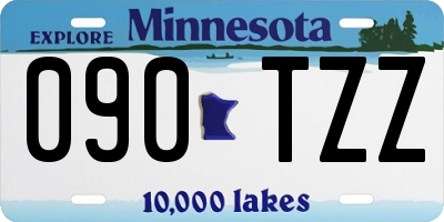 MN license plate 090TZZ