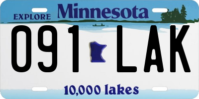 MN license plate 091LAK