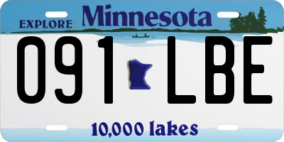 MN license plate 091LBE