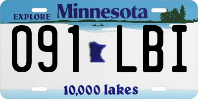 MN license plate 091LBI