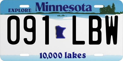MN license plate 091LBW