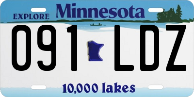 MN license plate 091LDZ