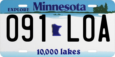 MN license plate 091LOA