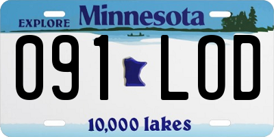MN license plate 091LOD